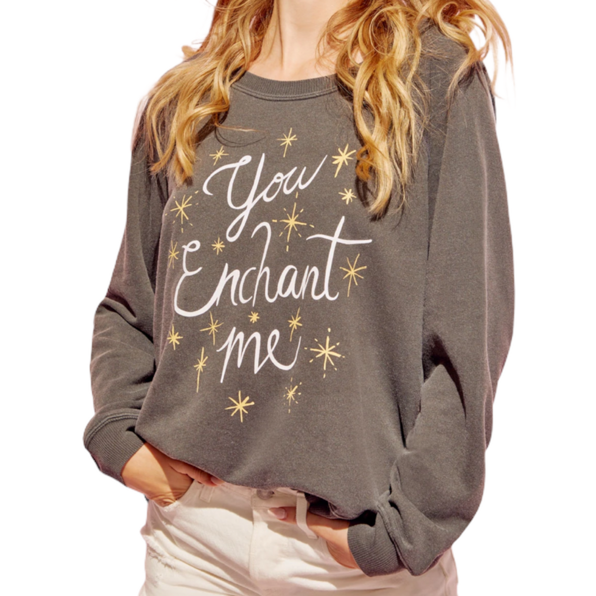 Wildfox Enchantress Sommers Sweater in Dark Gray Poppy and Cha Cha